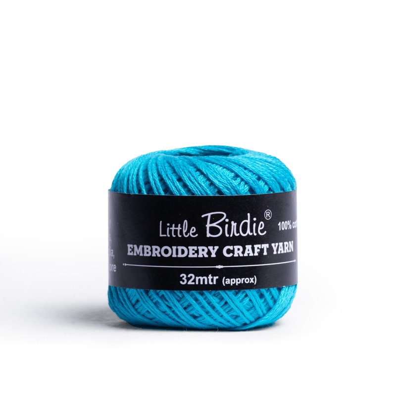 Crochet & Embroidery Thread – Cotton, 6 Ply, Blue, Approx. 32mt Ball