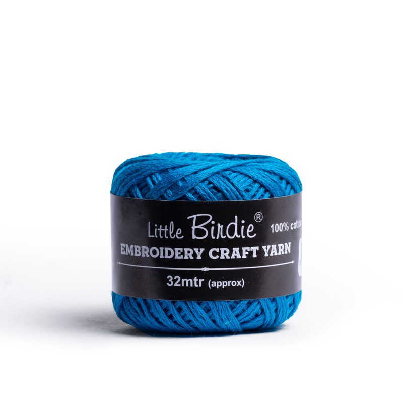 Crochet & Embroidery Thread – Cotton, 6 Ply, Cobalt Blue, Approx. 32mt Ball