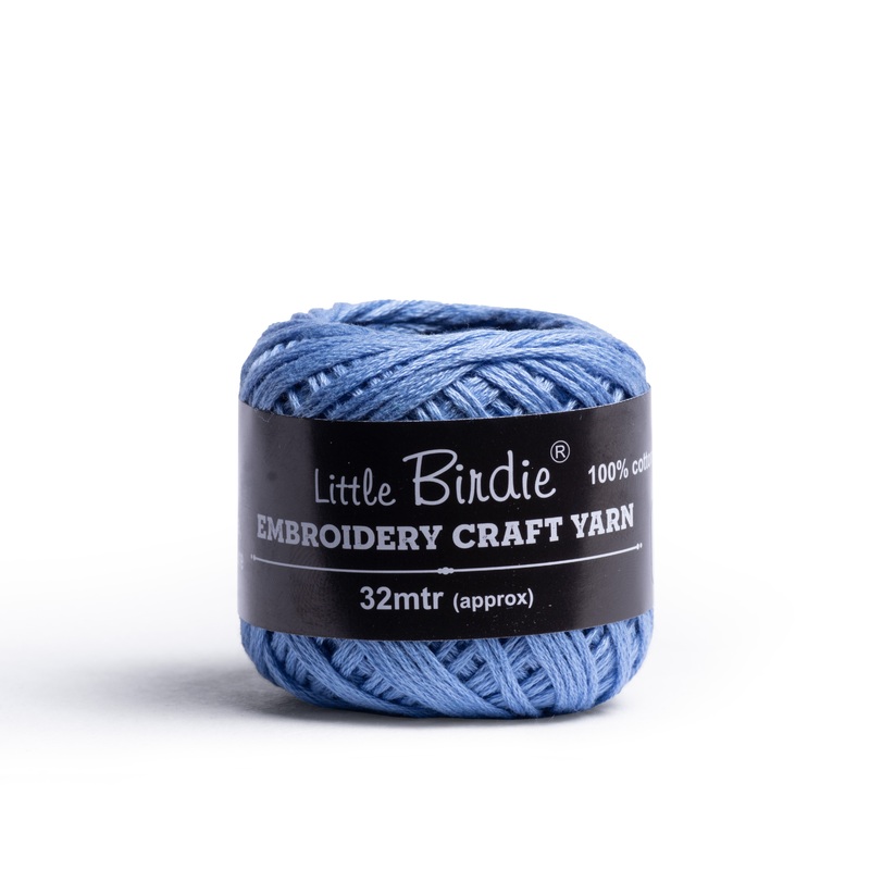 Crochet & Embroidery Thread – Cotton, 6 Ply, Light Denim, Approx. 32mt Ball