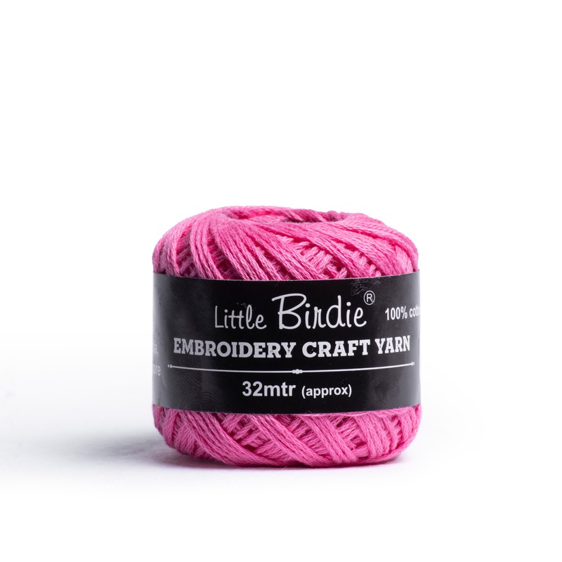 Crochet & Embroidery Thread – Cotton, 6 Ply, Medium Pink, Approx. 32mt Ball