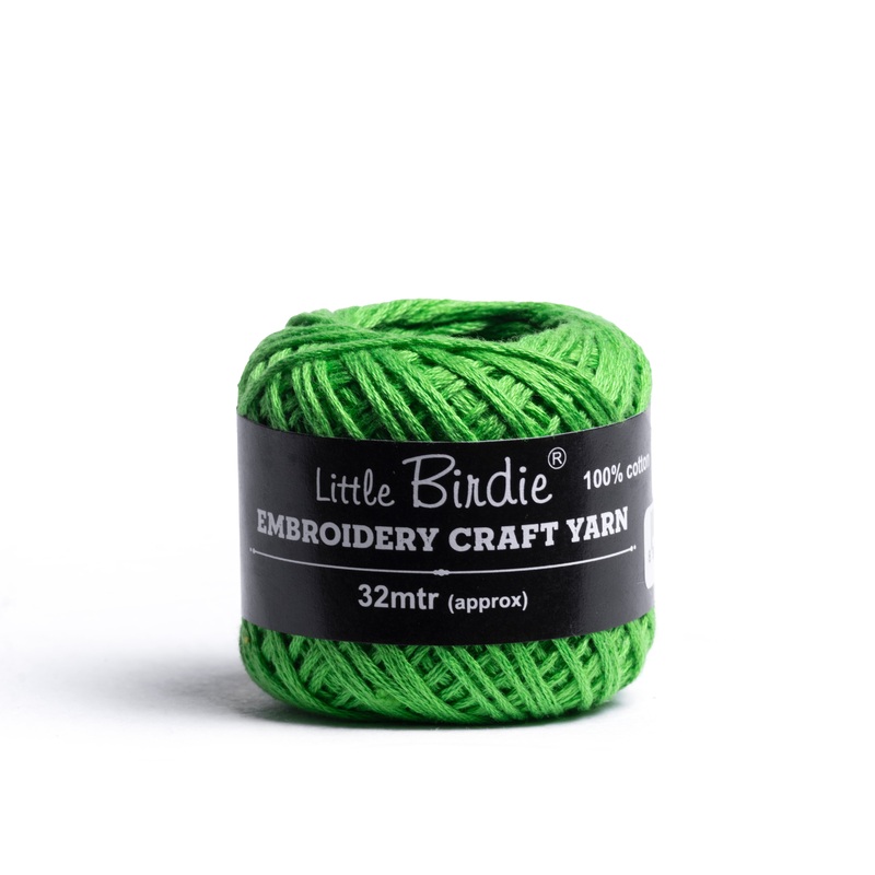 Crochet & Embroidery Thread – Cotton, 6 Ply, Spring Green, Approx. 32m Ball