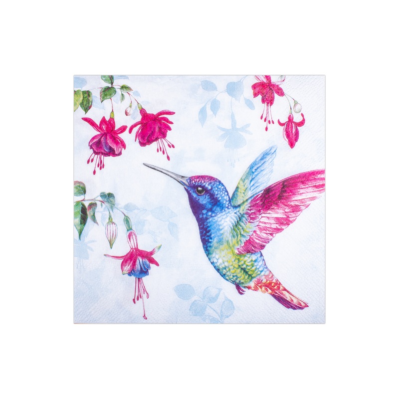 Decoupage Napkin Hummingbird Fuchsia 13 X 13inch 3 Ply 1pc