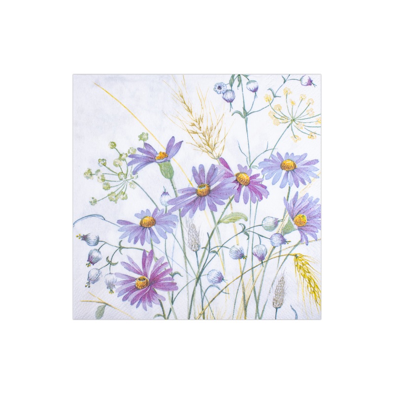 Decoupage Napkin Purple Daisy 13in X 13in 3 Ply 1pc