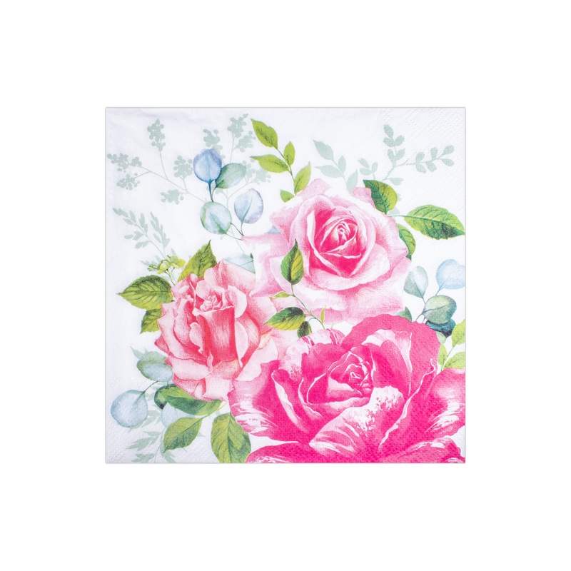 Decoupage Napkin Rose Delight 13in X 13in 3 Ply 1pc