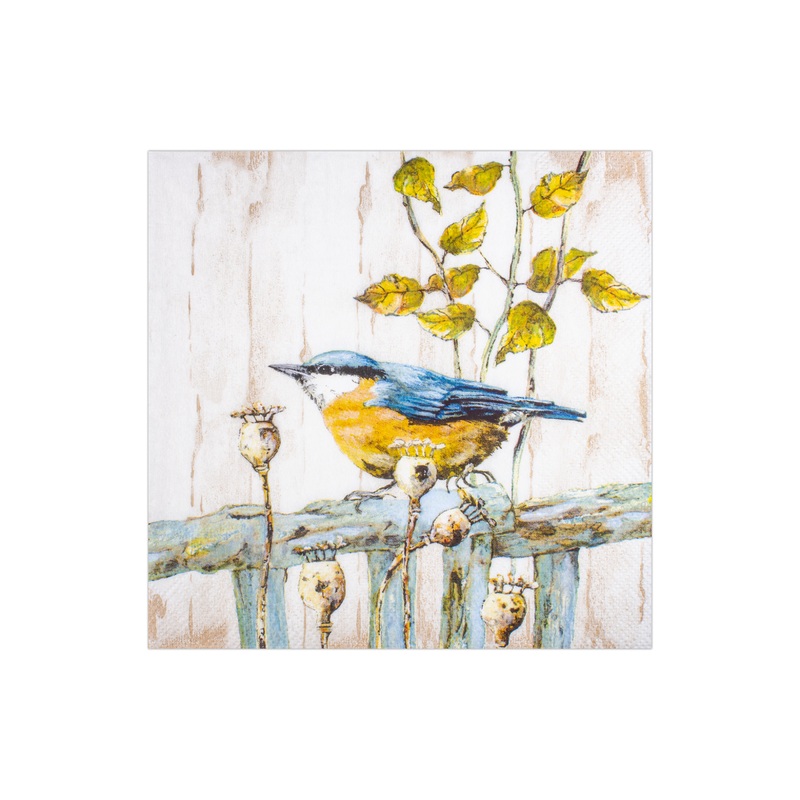 Decoupage Napkin Vintage Songbird 13in x 13inch 3 Ply 1pc