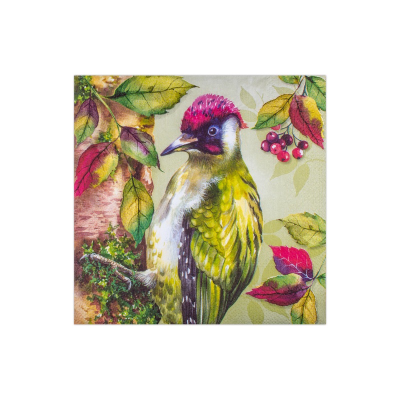 Decoupage Napkin Woodpecker Splendour 13in X 13inch 3 Ply 1pc
