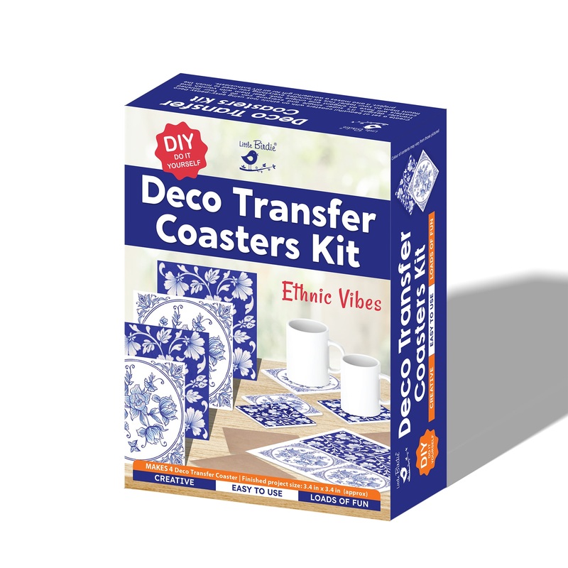 Diy Mdf Deco Transfer Coasters Kit 4Pc In 1 Box