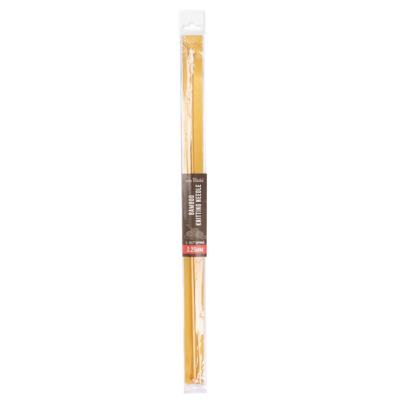 Bamboo Knitting Needles Natural 2.25mm X 35cm 2pc