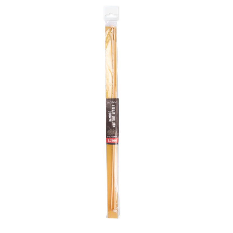 Bamboo Knitting Needles Natural 2.75mm X 35cm 2pc