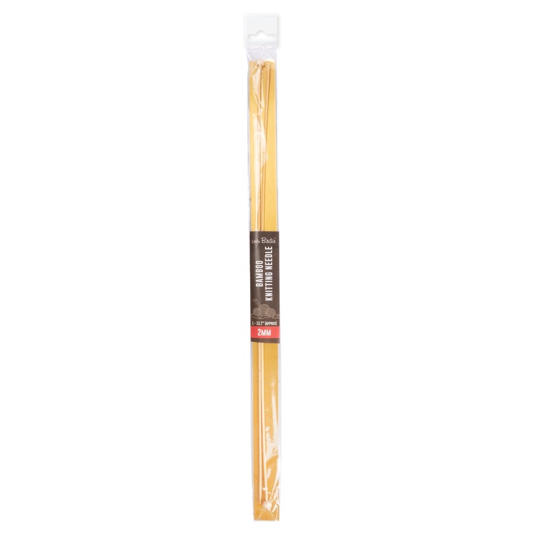 Bamboo Knitting Needles Natural 2mm X 35cm 2pc