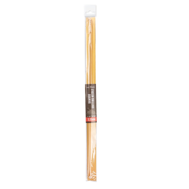 Bamboo Knitting Needles Natural 3.25mm X 35cm 2pc