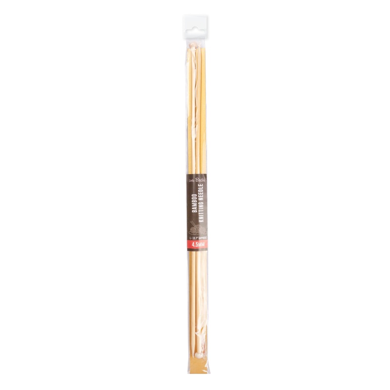 Bamboo Knitting Needles Natural 4.5mm X 35cm 2pc