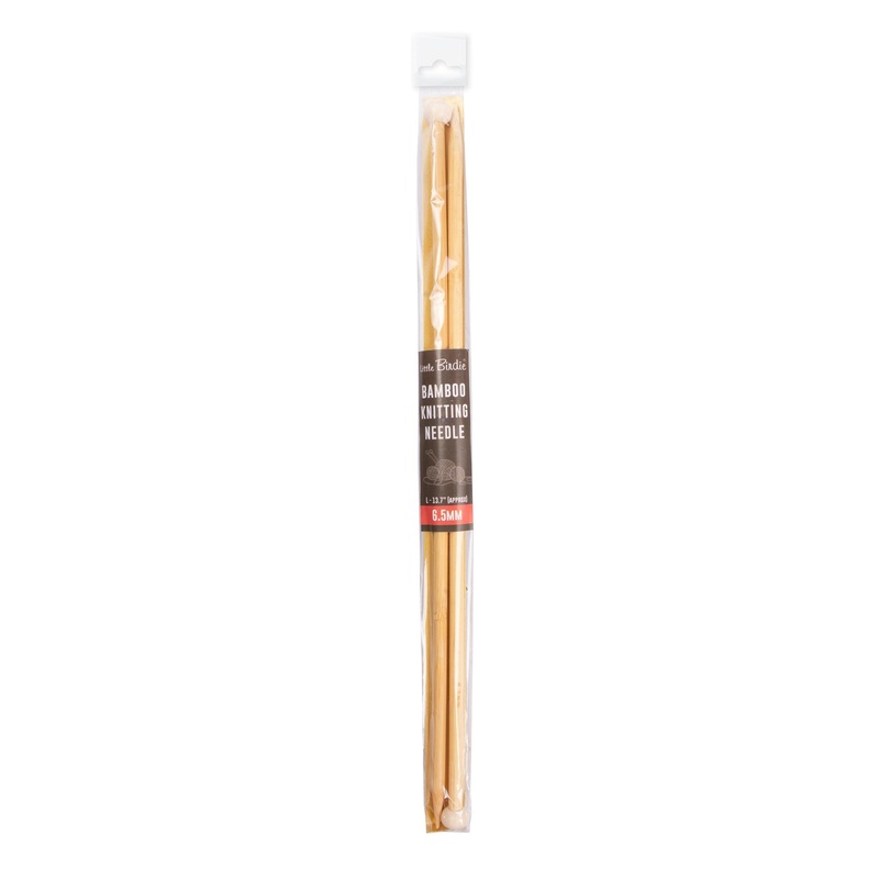 Bamboo Knitting Needles Natural 6.5mm X 35cm 2pc