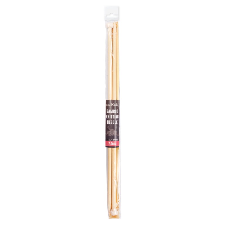 Bamboo Knitting Needles Natural 7mm X 35cm 2pc