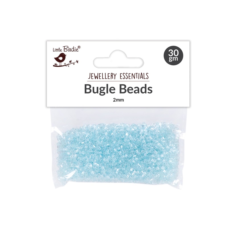 Bugle Beads Sky blue 3mm 30g