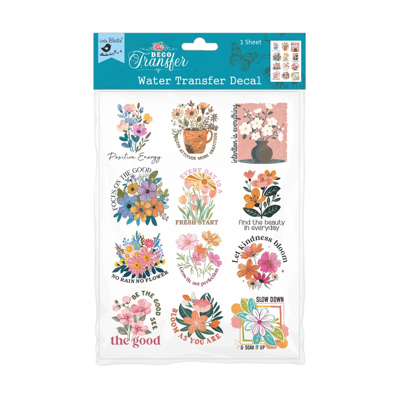 Deco Transfer Sheet Be Positive 7.5 X 9.5inch 1pc