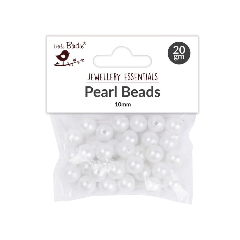 Faux Pearl Beads White 10mm White 20grm
