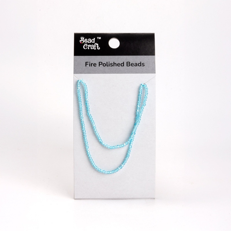 Fire Polished Beads Aquamarine Rainbow 2mm 1 String