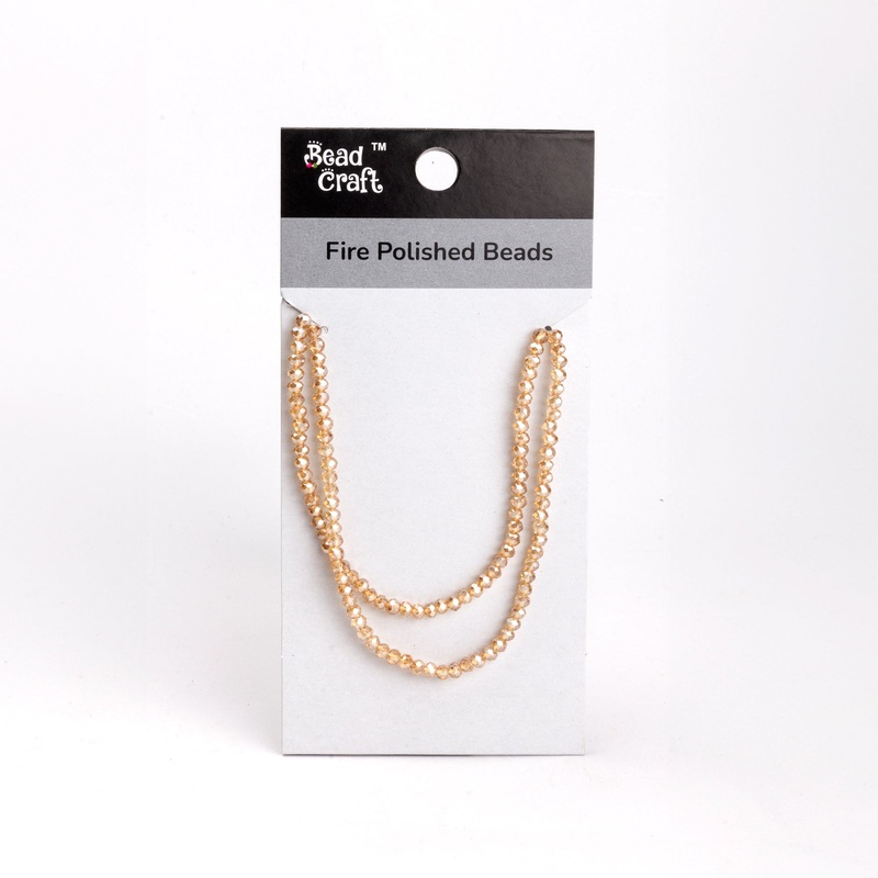Fire Polished Beads Champagne Rainbow 4mm 1 String