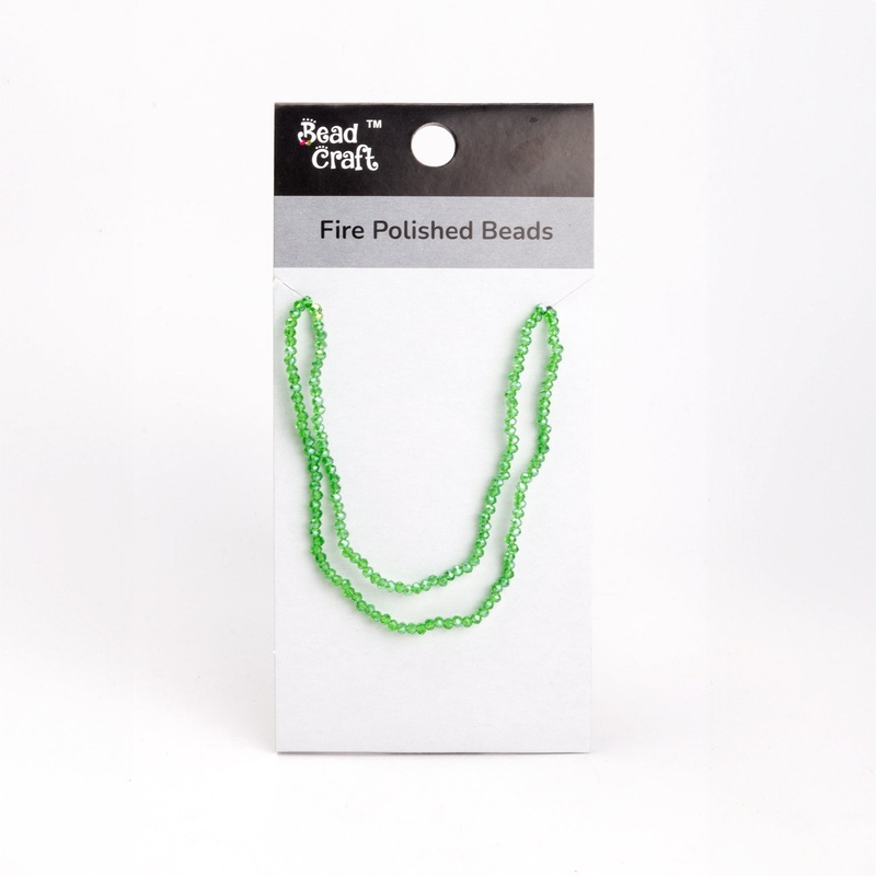 Fire Polished Beads Emerald Rainbow 2mm 1 String