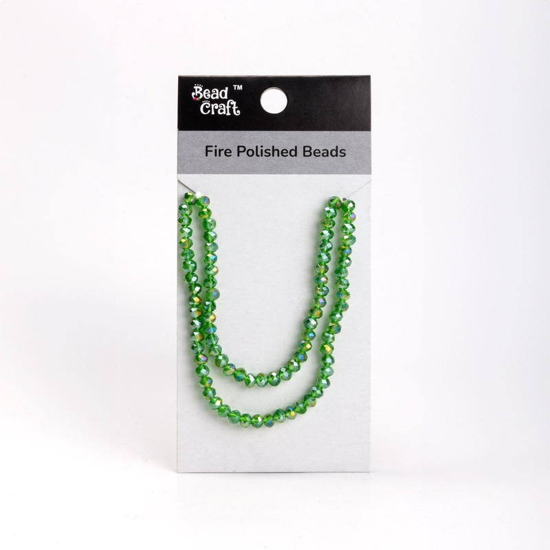 Fire Polished Beads Emerald Rainbow 6mm 1 String