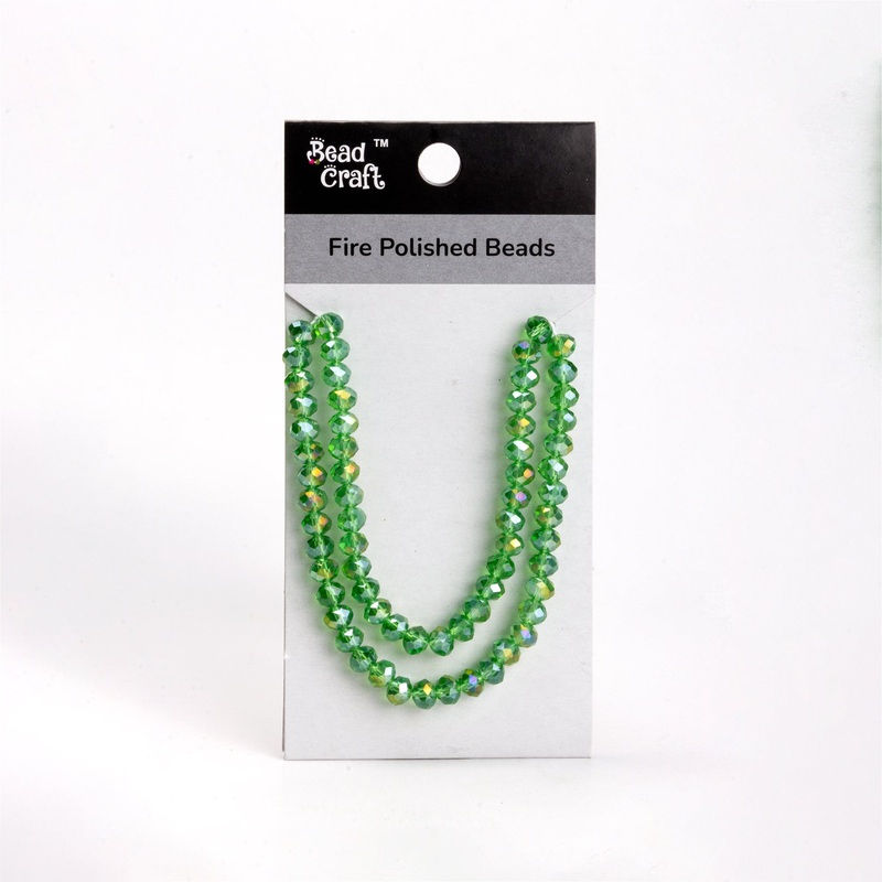 Fire Polished Beads Emerald Rainbow 8mm 1 String