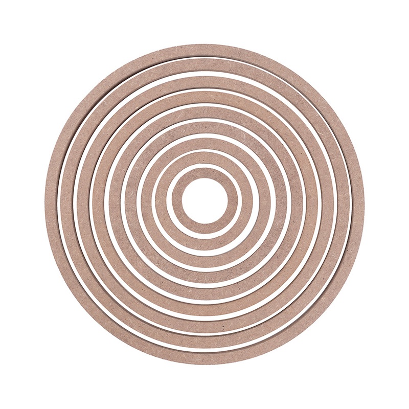 MDF Hoops Assorted 5.5mm Thick 2345678 & 9 Inch 8Pc set