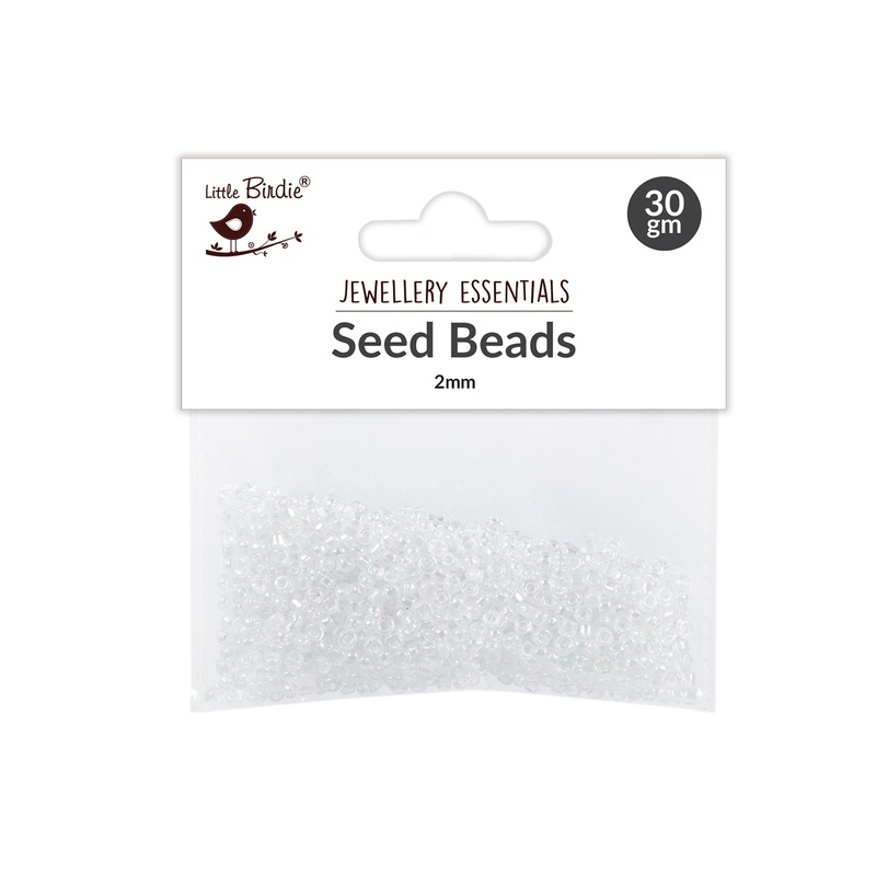 Seed Beads Clear sheen 2mm 30g