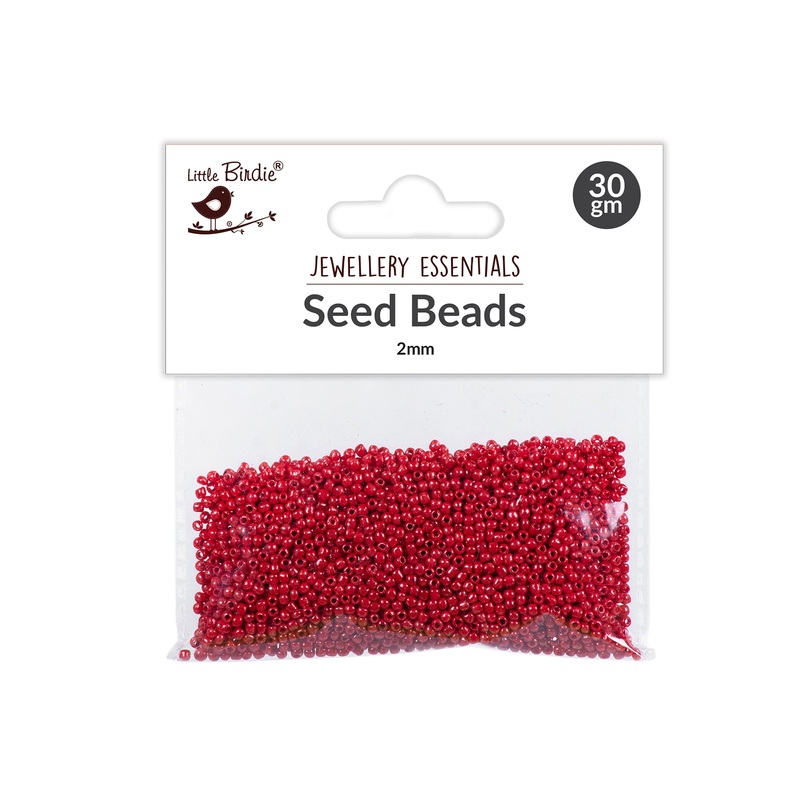 Seed Beads Ruby red 2mm 30g