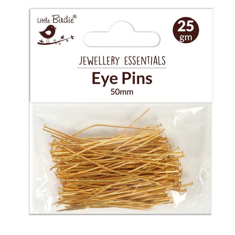 Findings Head Pin 50Mm Gold 25G