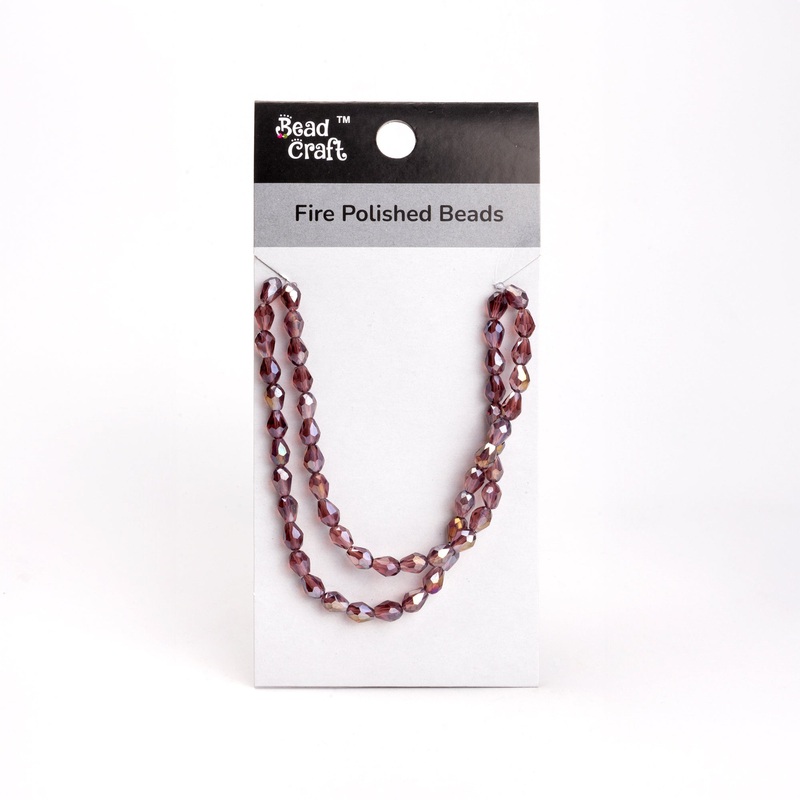 Fire Polished Beads Amethyst Rainbow 6/8mm 1 String