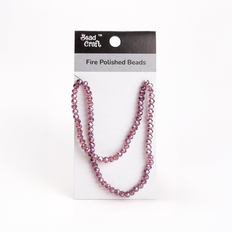 Fire Polished Beads Amethyst Rainbow 6mm 1 String