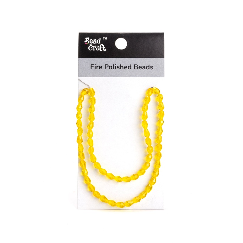 Fire Polished Beads Citrine Rainbow 6/8mm 1 String