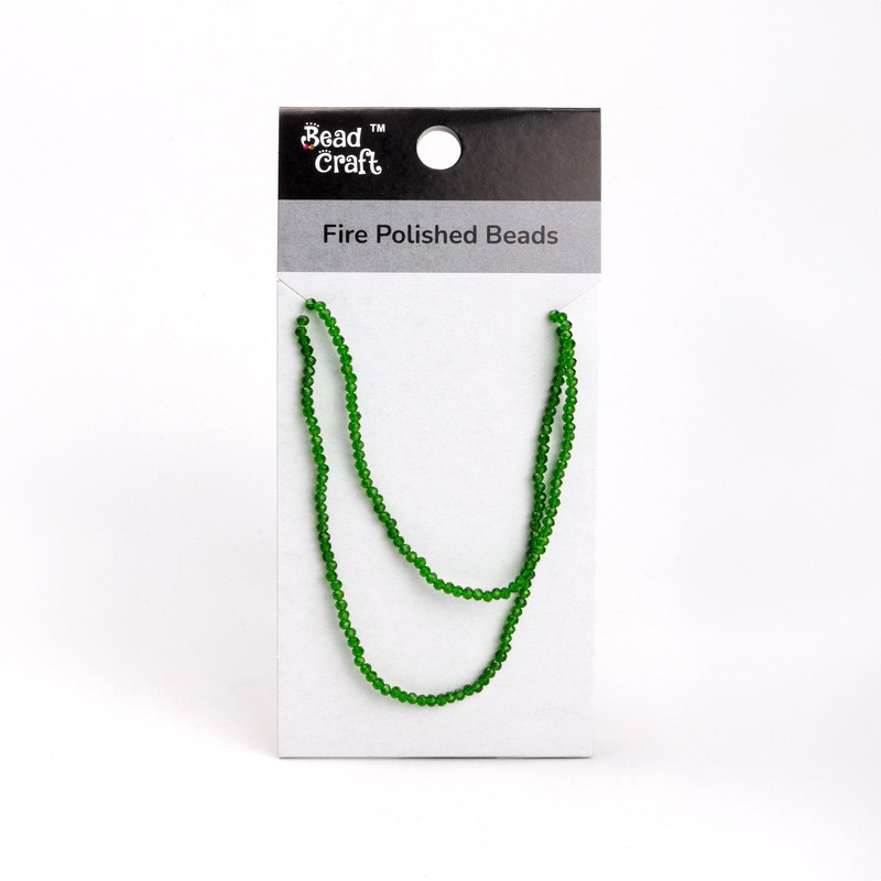 Fire Polished Beads Emerald Crystal 2mm 1 String