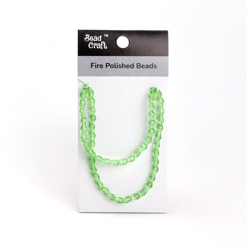 Fire Polished Beads Emerald Crystal 6/8mm 1 String