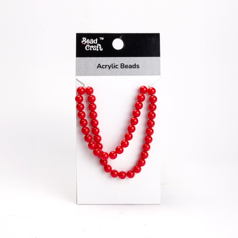 Acrylic Beads Cherry Red 1 String