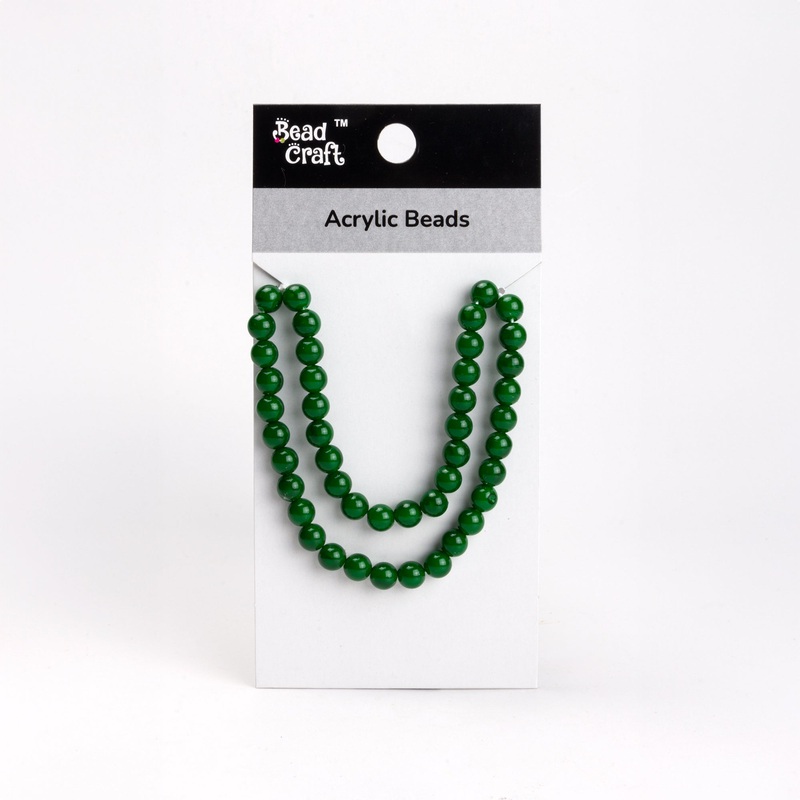 Acrylic Beads Emerald Green 1 String