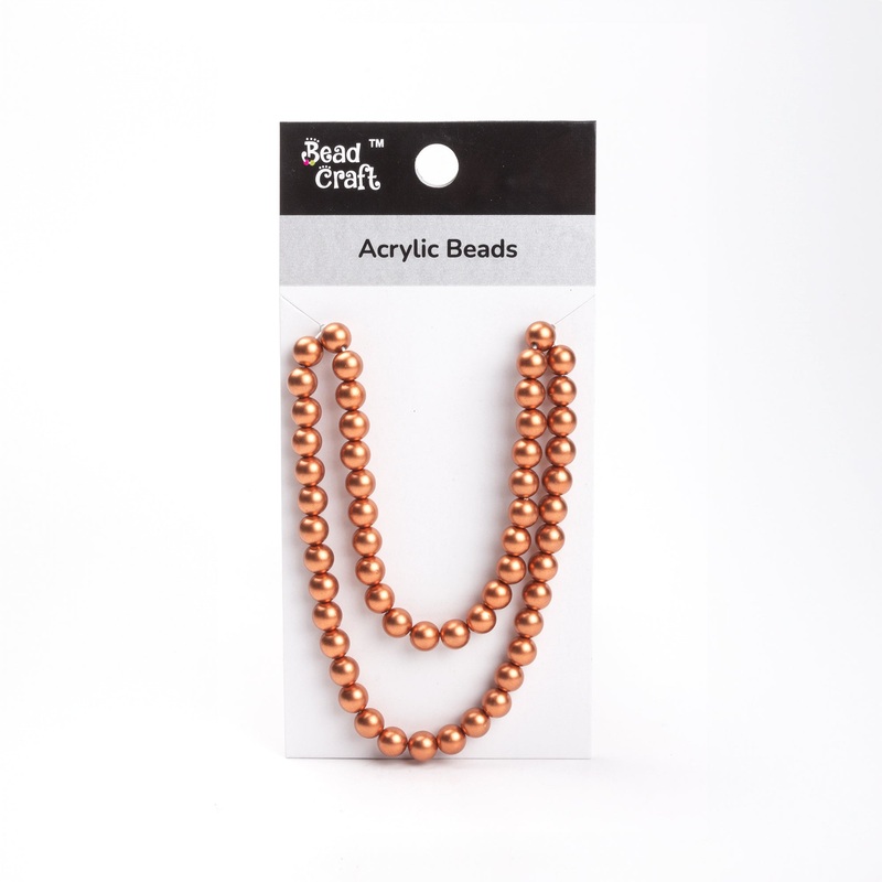 Acrylic Beads Matte Metallic Copper 1 String