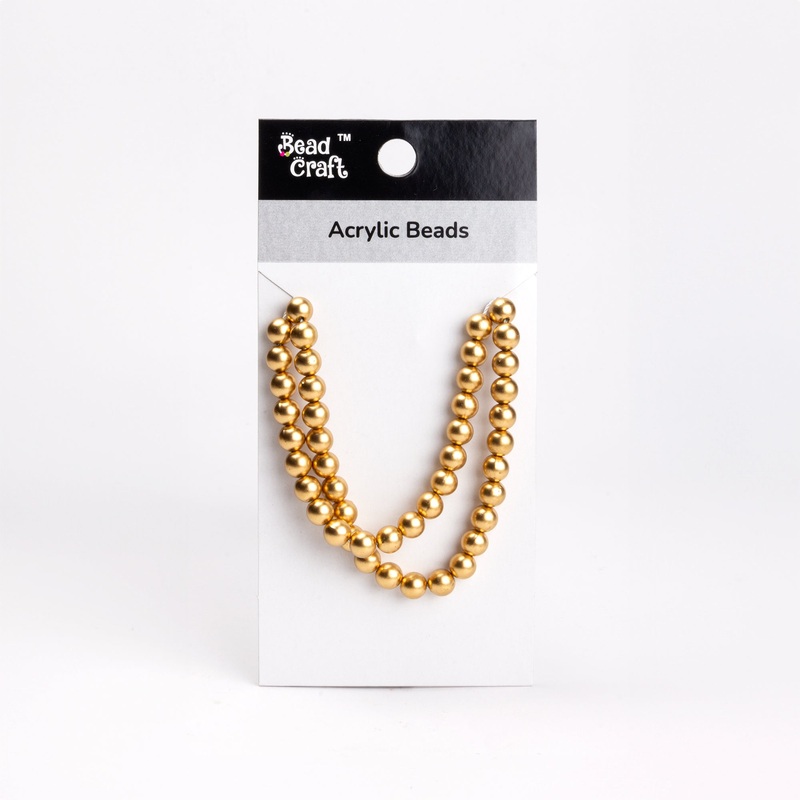 Acrylic Beads Matte Metallic Gold 1 String