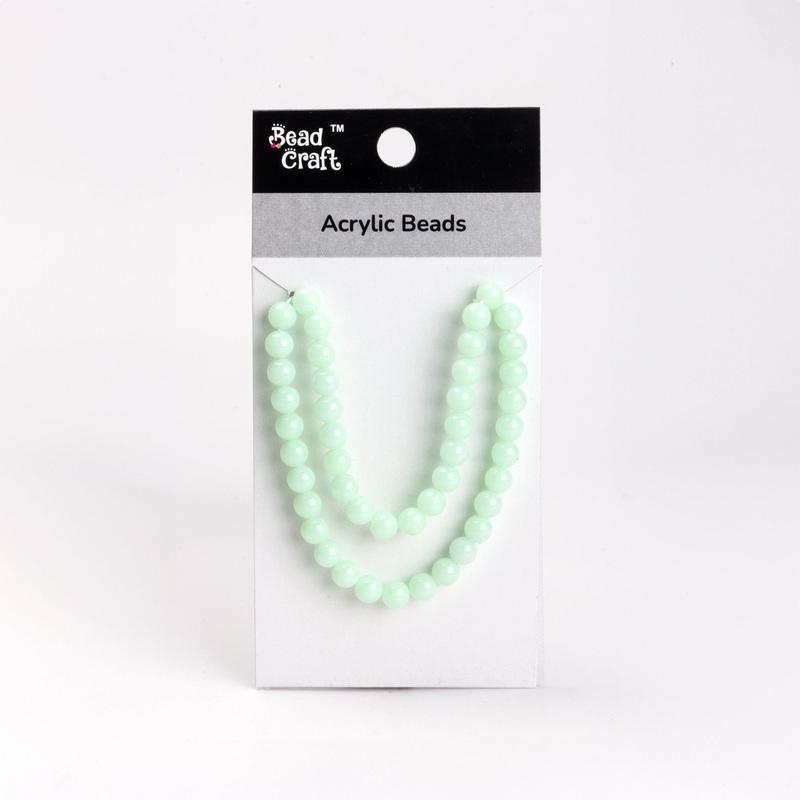 Acrylic Beads Pastel Green 1 String