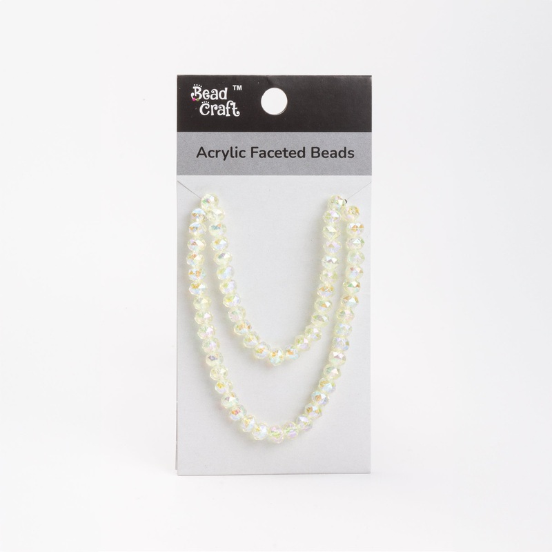 Acrylic Faceted Beads Cream 1 String