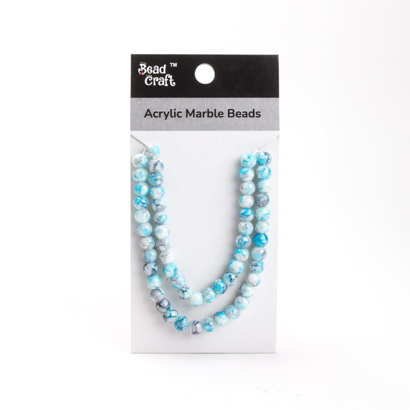 Acrylic Marble Beads Inky Fusion 1 String