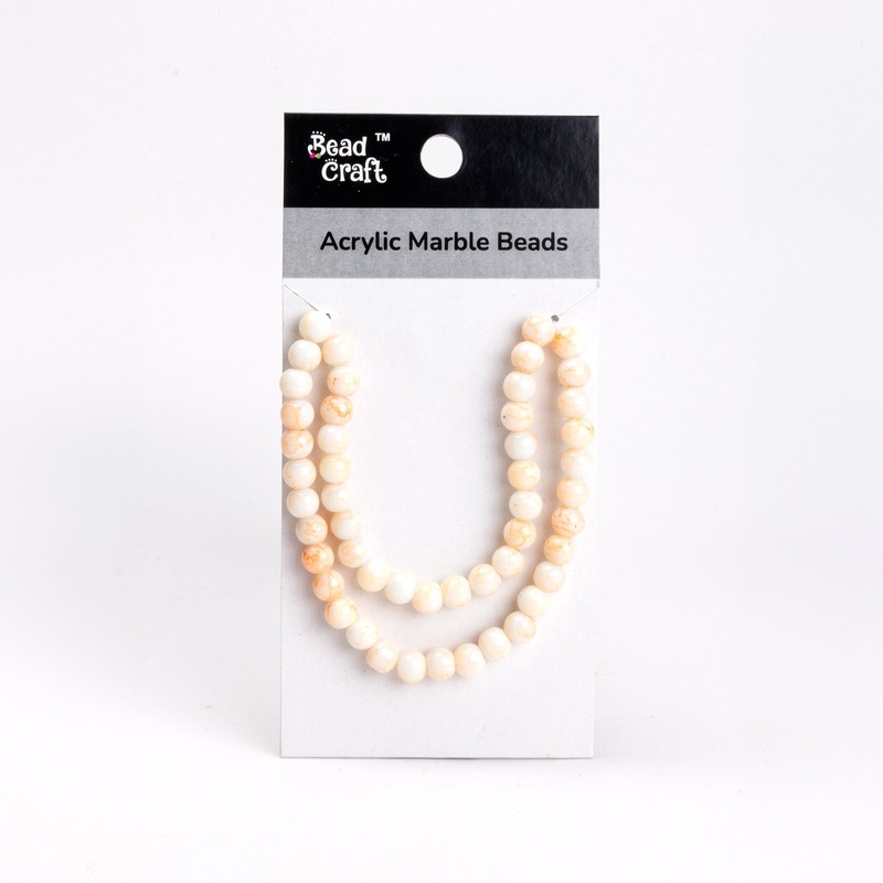 Acrylic Marble Beads Peach Fusion 1 String