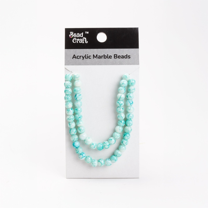 Acrylic Marble Beads Turquoise Fusion 1 String