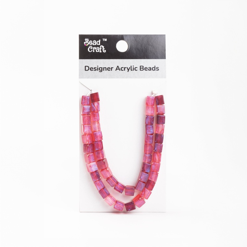 Designer Acrylic Beads Burnt Red Approx 25gm 1 String-1