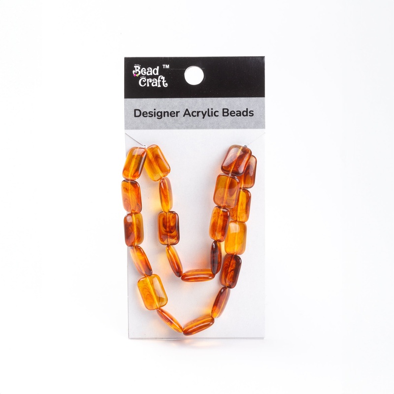 Designer Acrylic Beads Glassy Brown Approx 25gm 1 String