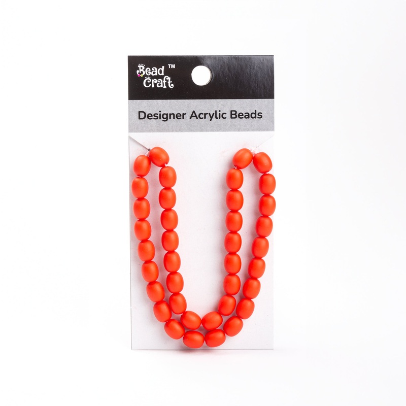 Designer Acrylic Beads Orange Approx 25gm 1 String