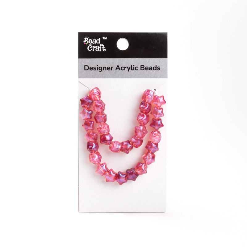 Designer Acrylic Beads Rainbow Red 1 String PJ99554734