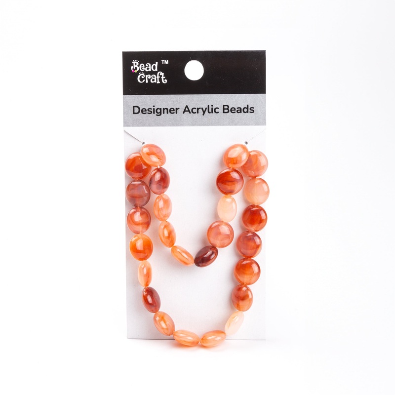 Designer Acrylic Beads Smoky Brown Approx 25gm 1 String
