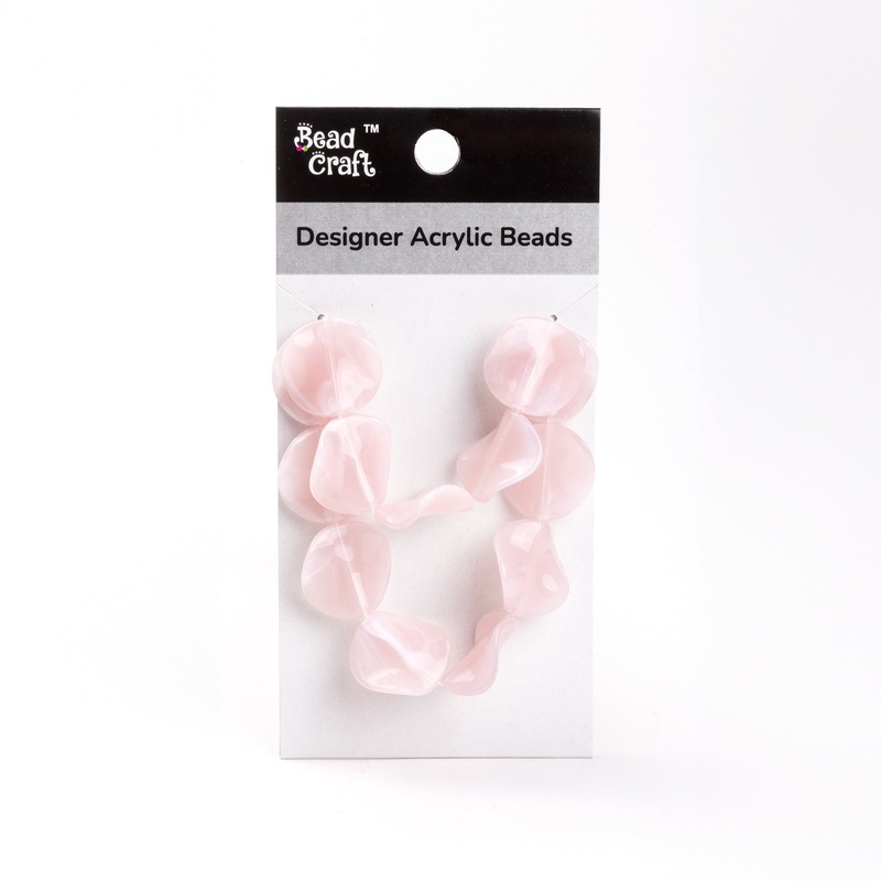Designer Acrylic Beads Soft Pink 1 String